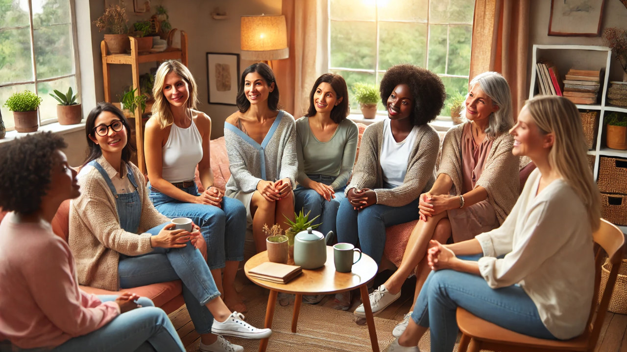 Imagen de un grupo de mujeres reunidas.