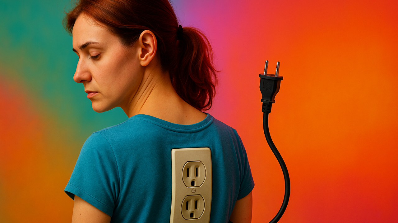 Imagen de una mujer desconectada de la vida