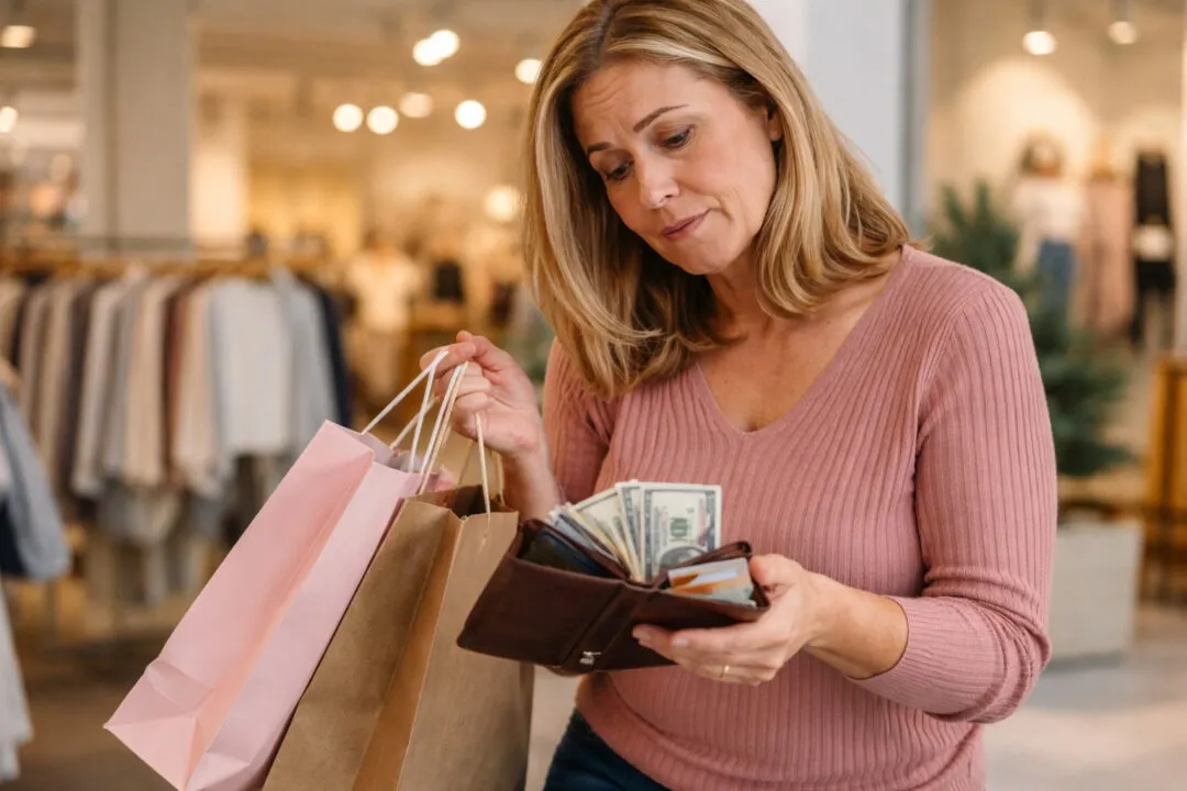 mujer comprando impulsivamente en tienda online por estres emocional
